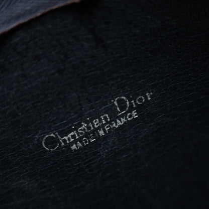 Christian Dior Vintage Black Leather Half Moon 2way Shoulder Bag