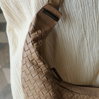 Bottega Veneta Vintage Brown Intrecciato Hobo Shoulder Bag