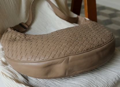 Bottega Veneta Vintage Brown Intrecciato Hobo Shoulder Bag