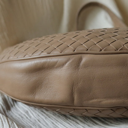 Bottega Veneta Vintage Brown Intrecciato Hobo Shoulder Bag