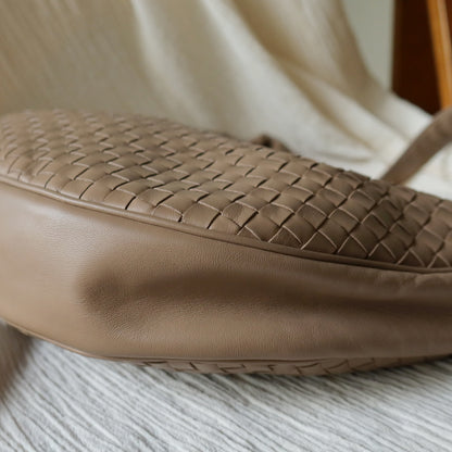 Bottega Veneta Vintage Brown Intrecciato Hobo Shoulder Bag
