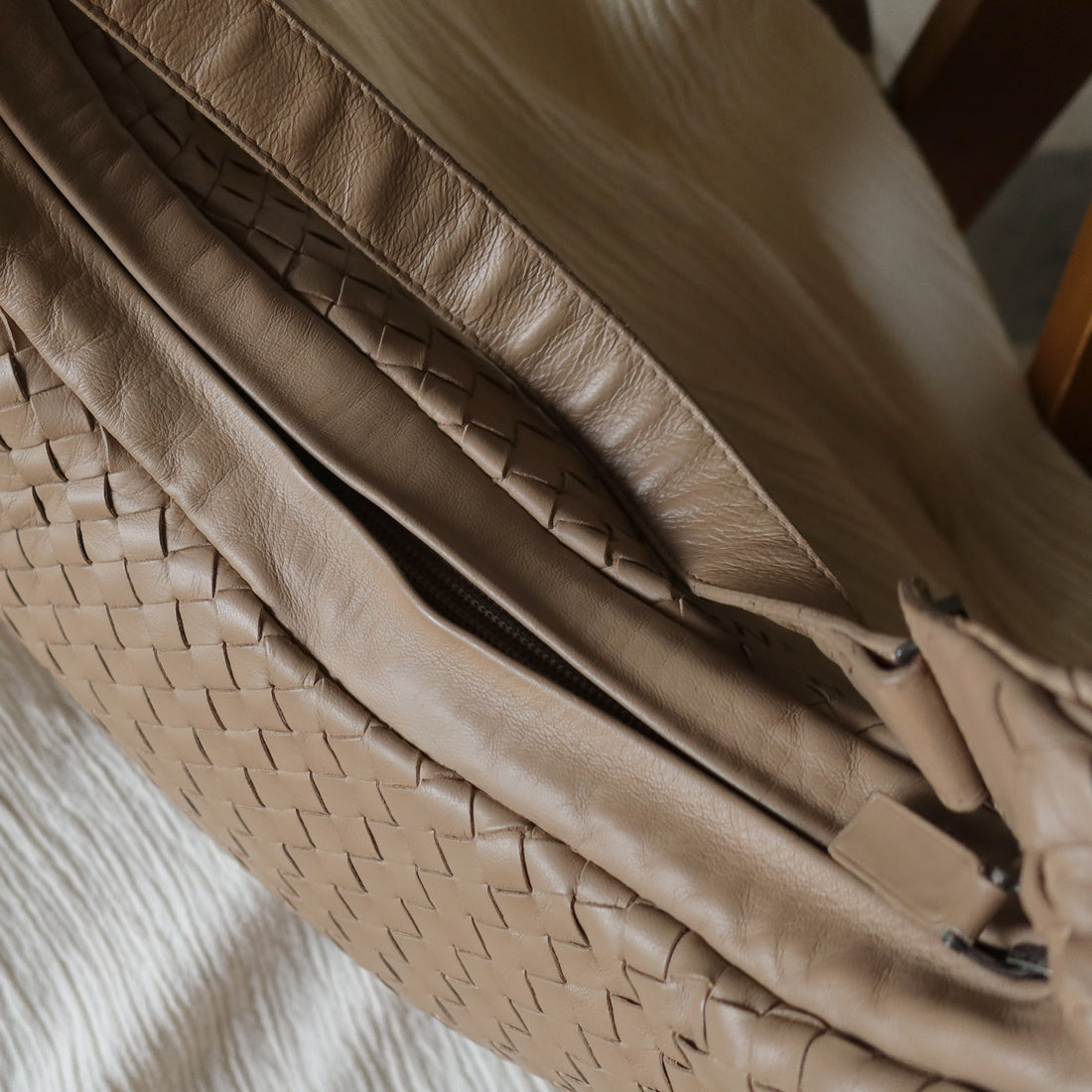 Bottega Veneta Vintage Brown Intrecciato Hobo Shoulder Bag