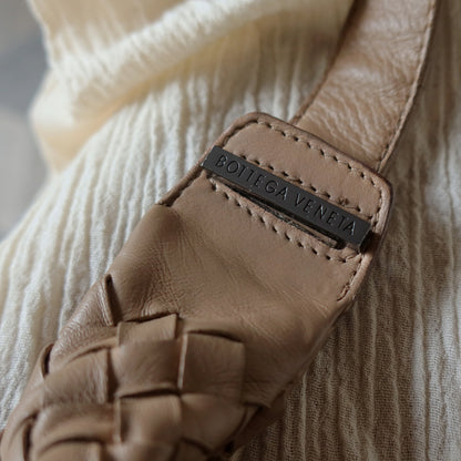 Bottega Veneta Vintage Brown Intrecciato Hobo Shoulder Bag