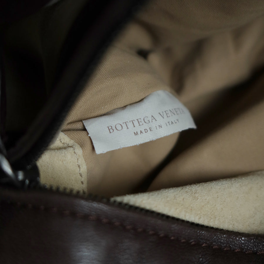 Bottega Veneta Vintage Dark Brown Intrecciato Twisted Strap Double Flap Shoulder Bag S2