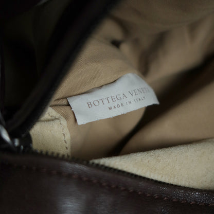 Bottega Veneta Vintage Dark Brown Intrecciato Twisted Strap Double Flap Shoulder Bag S2