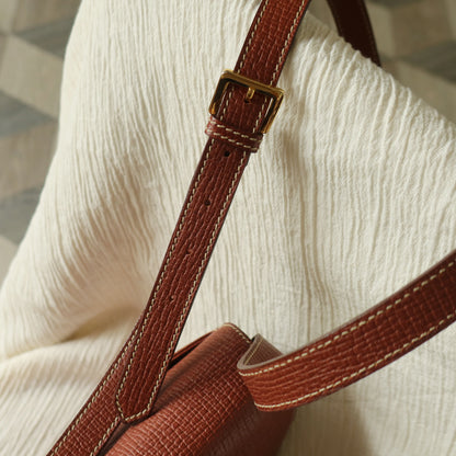 Loewe Vintage Caramel Brown Grained Calfskin Leather Barcelona Shoulder Bag