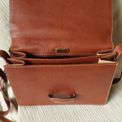 Loewe Vintage Caramel Brown Grained Calfskin Leather Barcelona Shoulder Bag