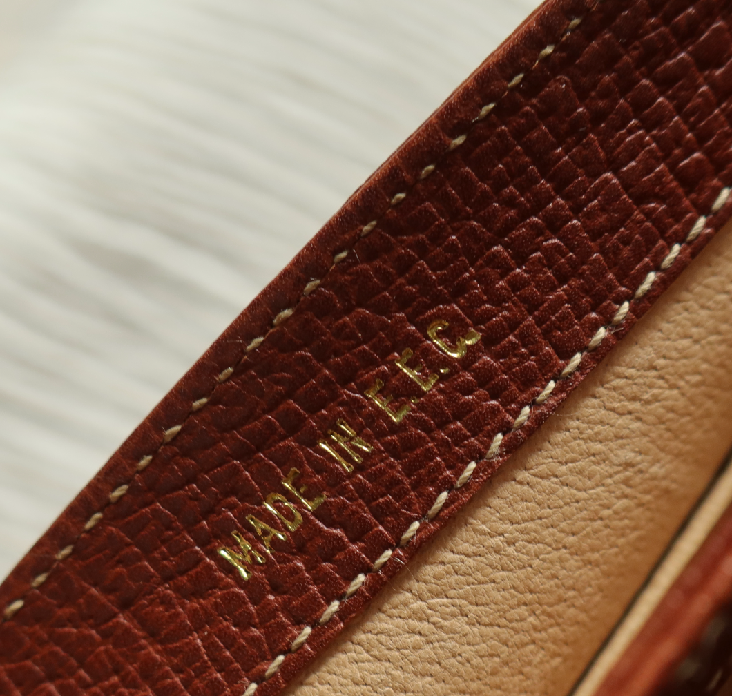 Loewe Vintage Caramel Brown Grained Calfskin Leather Barcelona Shoulder Bag