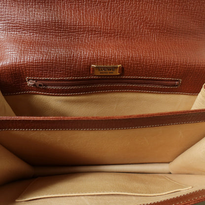 Loewe Vintage Caramel Brown Grained Calfskin Leather Barcelona Shoulder Bag