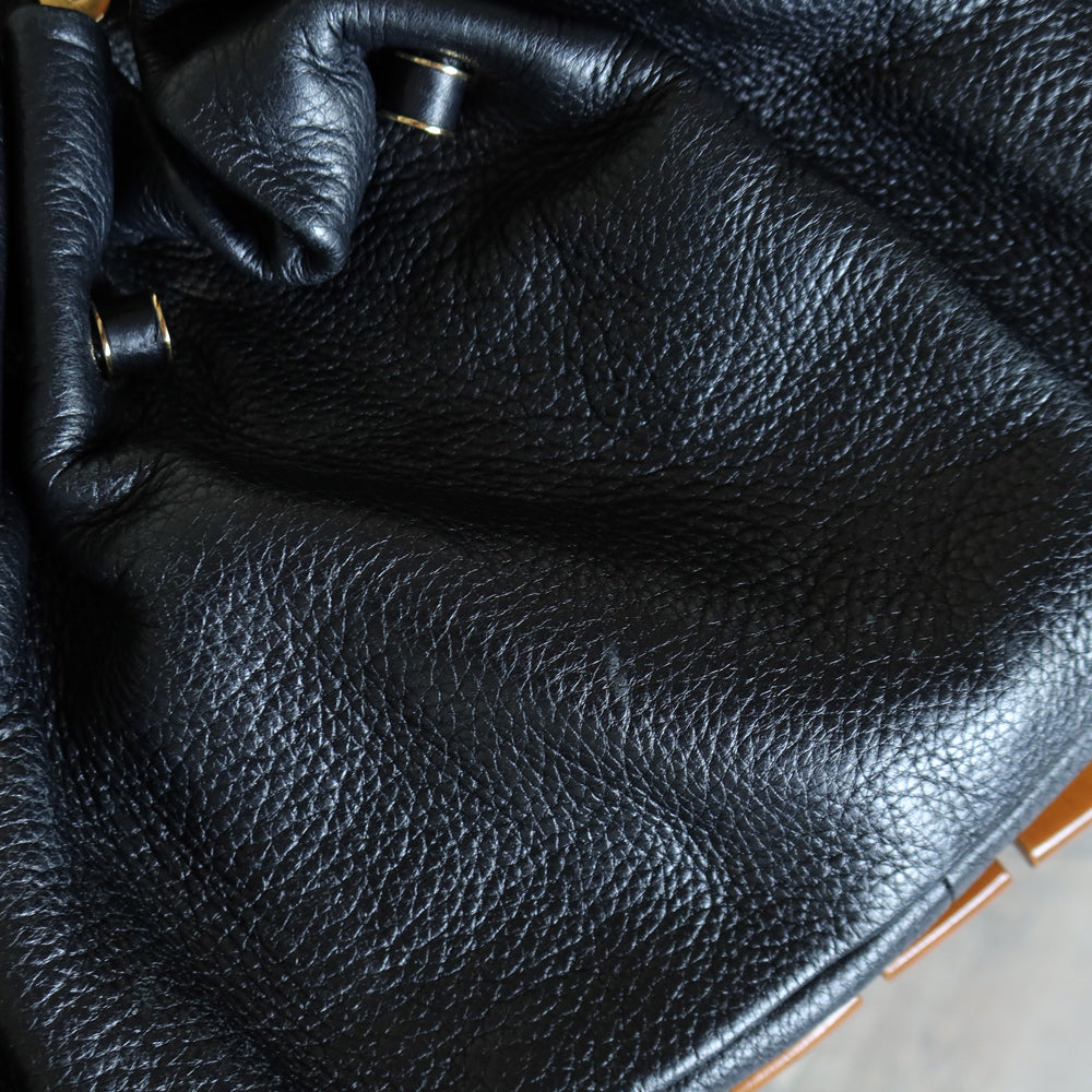 Bottega Veneta Vintage Black Intrecciato Braided Strap Hobo style Shoulder Bag