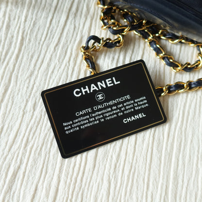 Rare Vintage Chanel Dark Navy Lambskin Raffia Woven Diamond stitched CC mark Flap Bag