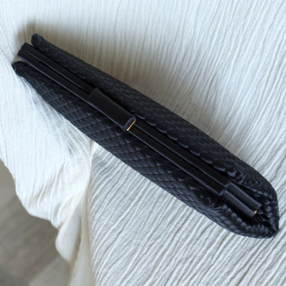 Rare Bottega Veneta Vintage Satin Intrecciato Kiss Lock Clutch 2 way Shoulder Bag
