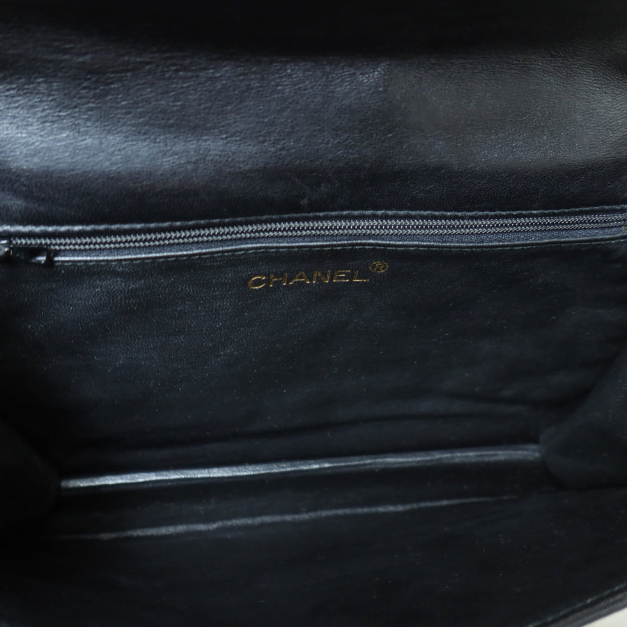 Chanel Vintage Black Lambskin Tassel Quilted CC mark 3way Classic Flap Bag