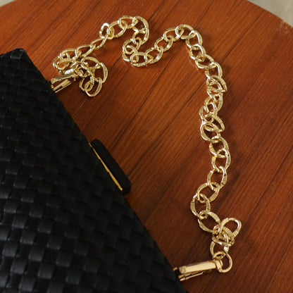 Rare Bottega Veneta Vintage Satin Intrecciato Kiss Lock Clutch 2 way Shoulder Bag