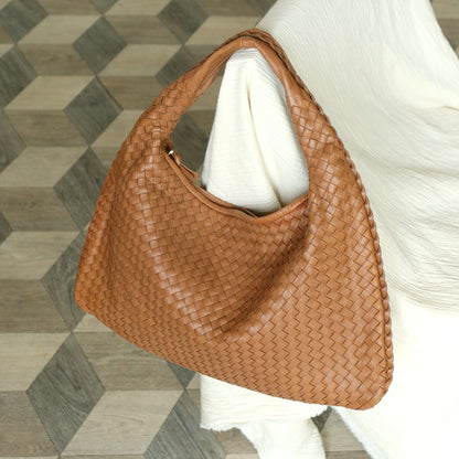 Bottega Veneta Vintage Caramel Brown Intrecciato Weave Large Veneta Hobo Bag L