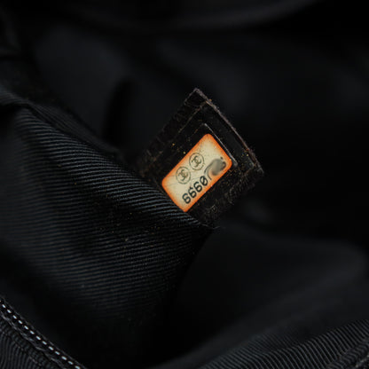 Chanel Vintage Black Lambskin Stitched Wood Resin Top Handle Weekend Bag N