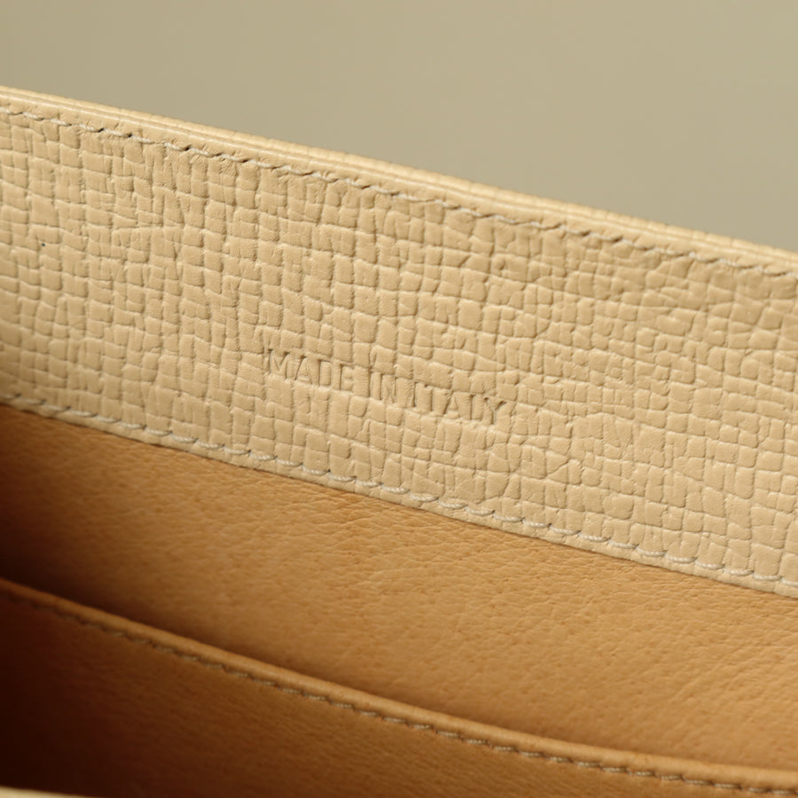 Loewe Vintage Ivory Dark Navy Grained Leather Knot Turn lock Crossbody Bag