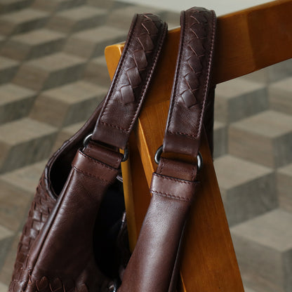 Bottega Veneta Vintage Dark Brown Intrecciato Campana Hobo Shoulder Bag M