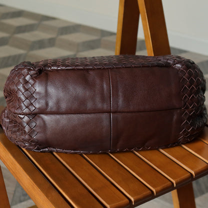 Bottega Veneta Vintage Dark Brown Intrecciato Campana Hobo Shoulder Bag M