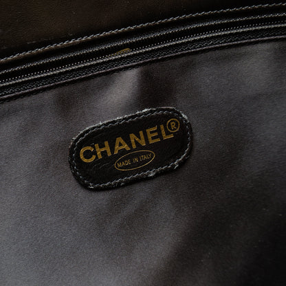 Chanel Vintage Deep Brown Diamond quilted CC turn lock Shoulder Shopper Tote Bag