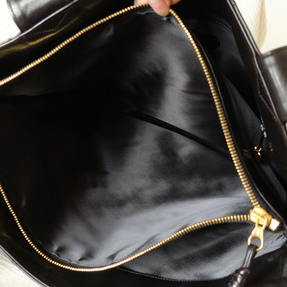 Chanel Vintage Deep Brown Diamond quilted CC turn lock Shoulder Shopper Tote Bag