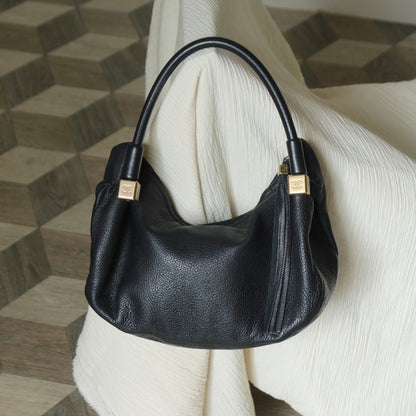 Chanel Vintage Black Calfskin CC Dice Fringe Charm 2way Hobo Bag S2