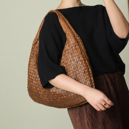 Rare Bottega Veneta Brown Dual tone Intrecciato Weave Veneta Large Hobo Bag