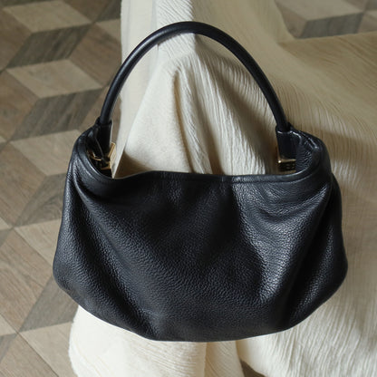 Chanel Vintage Black Calfskin CC Dice Fringe Charm 2way Hobo Bag S2