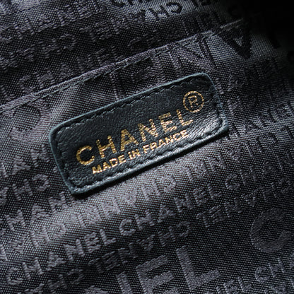 Chanel Vintage Black Calfskin CC Dice Fringe Charm 2way Hobo Bag S2