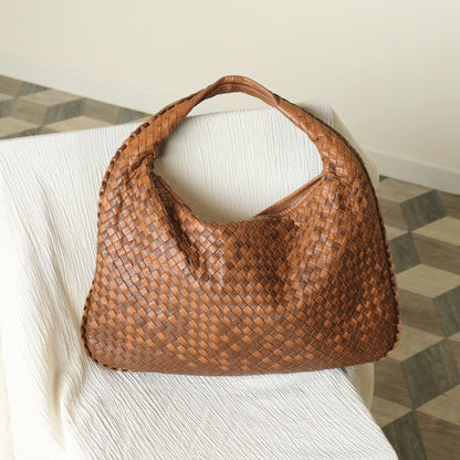 Rare Bottega Veneta Brown Dual tone Intrecciato Weave Veneta Large Hobo Bag