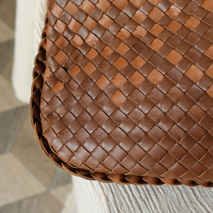 Rare Bottega Veneta Brown Dual tone Intrecciato Weave Veneta Large Hobo Bag