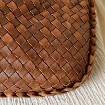 Rare Bottega Veneta Brown Dual tone Intrecciato Weave Veneta Large Hobo Bag