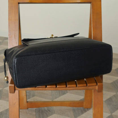 Vintage Chanel Black Caviar CC Turn lock Double sided XL Shoulder Bag