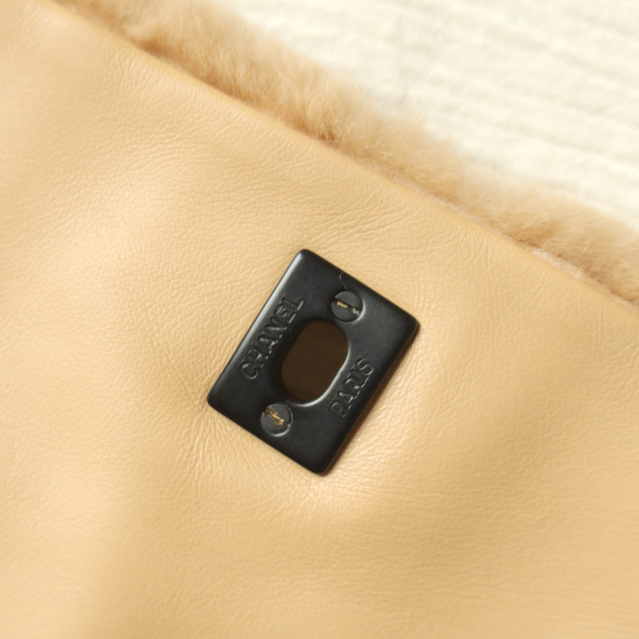 [ Private Sale ] Rare Vintage Chanel Brown Quilted Prints Black CC Turn lock Classic Flap Bag
