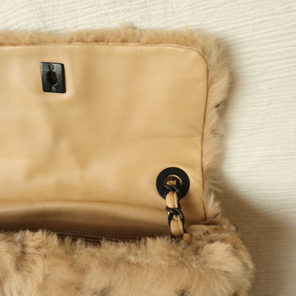 [ Private Sale ] Rare Vintage Chanel Brown Quilted Prints Black CC Turn lock Classic Flap Bag