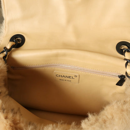 [ Private Sale ] Rare Vintage Chanel Brown Quilted Prints Black CC Turn lock Classic Flap Bag