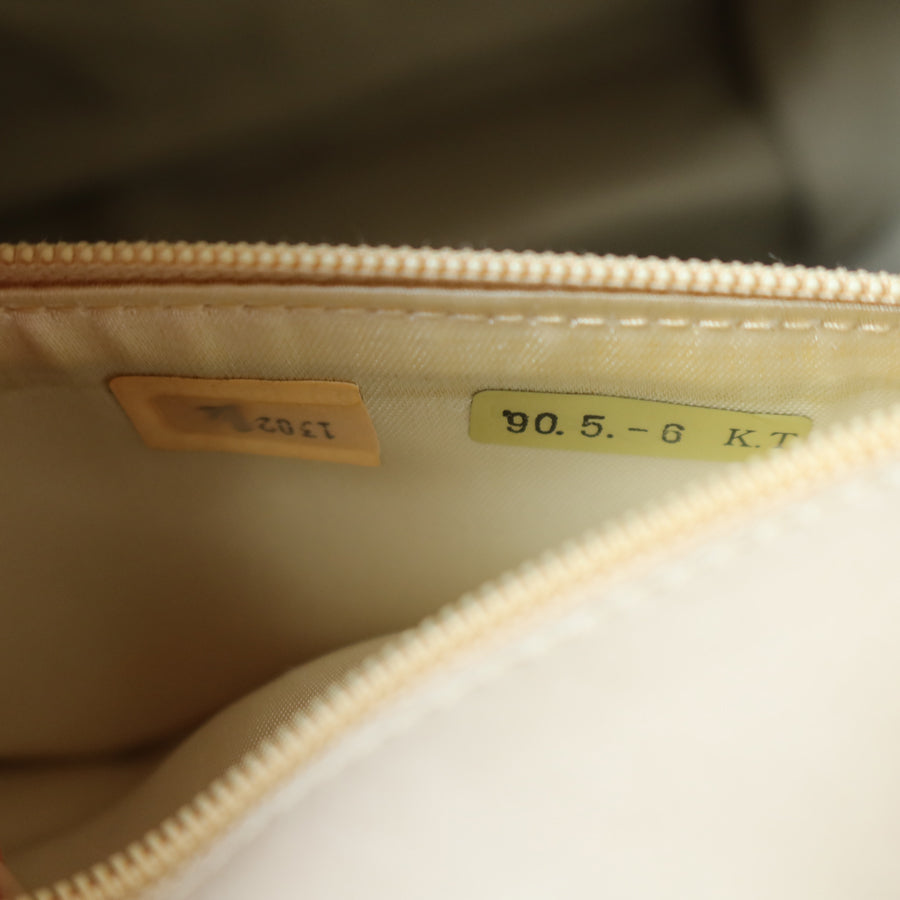 Chanel Vintage Ivory Lambskin Gold Tassel Asymmetrical Double Flap Bag S